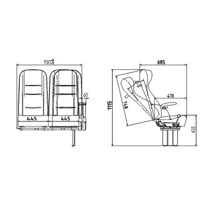 Assentos de passageiros para ônibus King Long Standard e não-standard